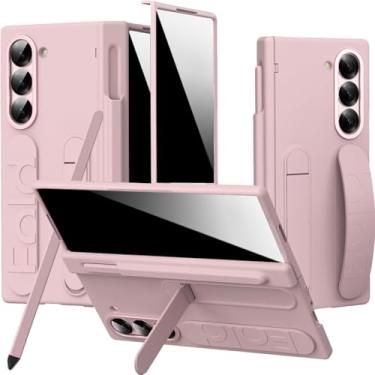Imagem de NINKI Protetor de tela de privacidade para Samsung Galaxy Z Fold 7 capa de telefone com suporte para caneta S e caneta, bonito suporte antiespiar para Samsung Z Fold 7 capa com alça de dedo Z Fold 7