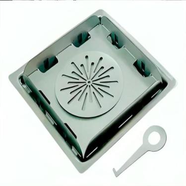 Imagem de Ralo Invisível Aço Inox 304 20x20 Oculto com Aba e Tela - Casa do Ralo