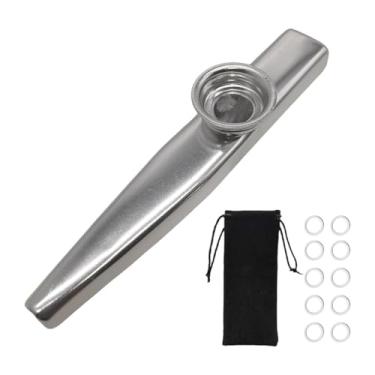 Imagem de JWQFBC Capa para Bocal Kazoo para Coordenação Musical, Instrumento Musical com Membranas para Festa de Aniversário E Iniciante, Natal, Prata