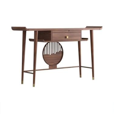 Imagem de Prateleira de altar budista Nova mesa de altar de meditação de estilo chinês, mesa de incenso de nicho de Buda para casa (pequena)