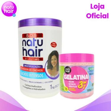 Imagem de Kit Ativador de Cachos Cachos Intensos 1kg Gelatina 3 em 1 Modeladora 