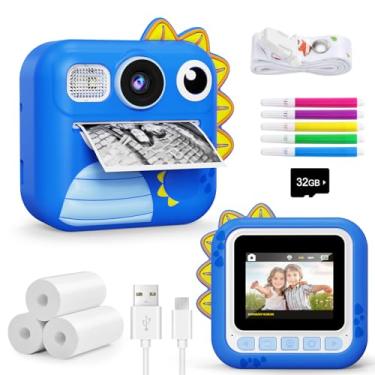 Imagem de KOKODI Impressão instantânea de câmera infantil, presente de aniversário de Natal para meninos de 3 a 12 anos, impressora instantânea de vídeo digital para crianças, brinquedos para meninos de 5 a 7
