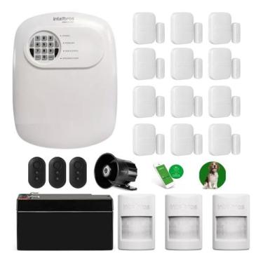 Imagem de Kit Alarme Intelbras com 15 Sensores Sem Fio e Central ANM 24 NET