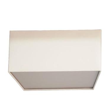 Imagem de Luminária Plafon Quadrado Cúpula em Tecido 30x30x15 - Tom Luz, Branco6