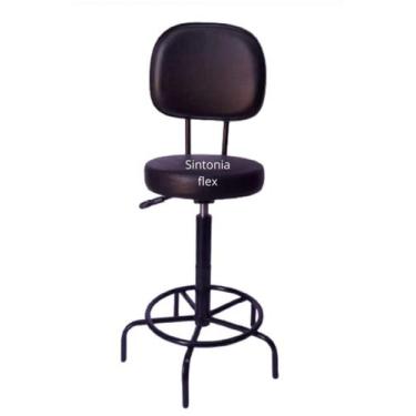 Imagem de Cadeira Mocho Caixa Alta Secretaria L Duplo Base Ferro Fixa - Sintonia