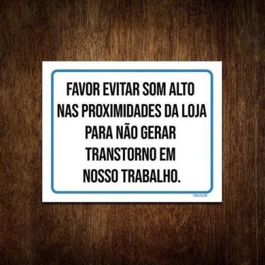 Imagem de Placa De Sinalização - Favor Evitar Som Alto 36X46 - Sinalizo