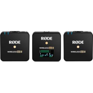 Imagem de Microfone Compacto Sem Fio Rode Wireless Go Ii Com 2 Microfo