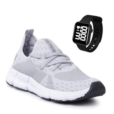 Imagem de Combo Tênis Masculino Esportivo Com Relógio Quadrado Perfeito para Caminhar, Treinar e Uso Diário-Masculino