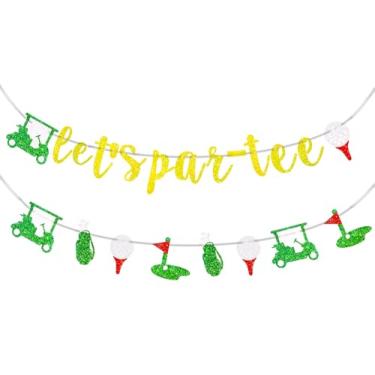 Imagem de MEMOVAN Let's Par-Tee Banner Golf Themed Birthday Banner Retirement Party Decor for Golf Lover Golf Themed Birthday Party Decorations for Men Sports Party Decorations Supplies