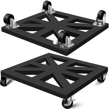 Imagem de LLAXERGU Plant Caddy Com Rodas, 16'' 2 Unidades, Suporte De Metal Para Plantas, Carrinho Quadrado Para Plantas Com Rodízios De Ferro Com Trava, Rolos Para Mover Vasos Para Serviços Pesados, Suporta