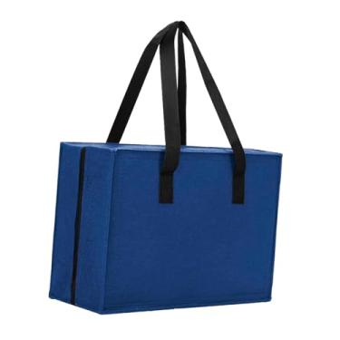 Imagem de simhoa Estojo de viagem para carrinhos de brinquedo, bolsa de feltro com acesso rápido, portátil, comporta 18 mini carrinhos de brinquedo com alça, Azul Real