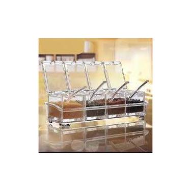 Imagem de Porta Tempero Organiza 4 Potes Colher Churrasco Frango Açaí - sweet ho