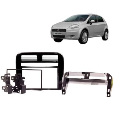 Imagem de Moldura Painel Central 2 Din Som Dvd Punto 2008 à 2012 Black Piano