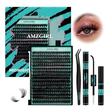 Imagem de AMZGIRL LASH Kit De Cílios Postiços Com 320 Peças, Extensão Individuais Faça Você Mesmo 100D, Cola E Selador Cílios, Removedor Para Extensões Aplicador Uso Doméstico (D-Mix10-16 Mm)