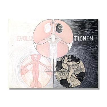 Imagem de Pôster Hilma Af Klint, (Evolução, nº 02), reproduções de pinturas famosas, imagem de arte abstrata para sala de estar quarto decoração de casa. Tela de 70 x 90 cm - 27,6 x 35,4 pol