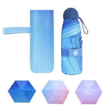 Imagem de Guarda-chuva compacto de viagem para sol e chuva TIME LOVER (azul)