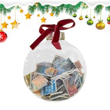 Imagem de Rrlihjgu Enfeites de Natal Bolas,Enfeites de Bolas para Árvore de Natal, de bolas engraçadas transparentes cheios de livros - Bola sazonal interna de inauguração com cordão para janela, teto e
