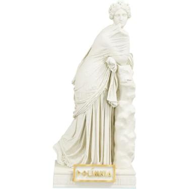 Imagem de Estátua Polímnia Mitologia Grega - Musa da Poesia (Cor Mármore Dourado)