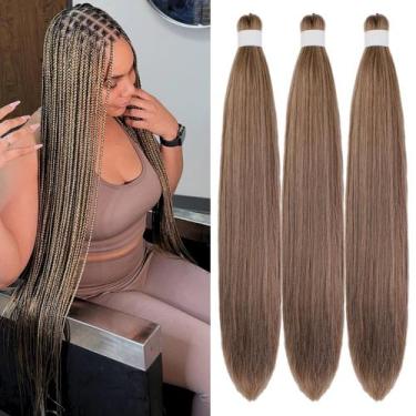 Imagem de Braiding Hair, caixa pré-esticada, tranças de 26 polegadas, marrom aci