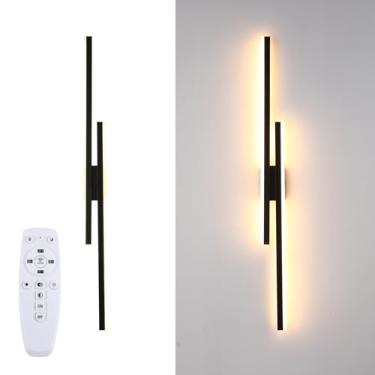 Imagem de Huatiely Lâmpadas de parede de 100 cm para banheiro, arandela, moderna, preta, lâmpadas de parede de LED, luminárias de banheiro sobre espelho, aplicativo, barra de luz de vaidade regulável