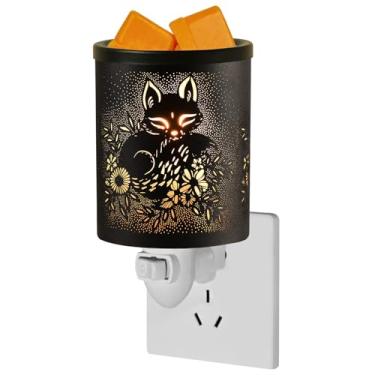 Imagem de kaakuuki Aquecedor de cera Foxes Plug in Wax Warmer para cera perfumada derreter aquecedor de cera derreter aquecedor de cera queimador de cera elétrico aquecedor de vela como presente de decoração de