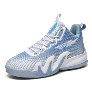 Imagem de Bolognifi Botas de treinamento esportivas práticas para tênis basquete masculino cano alto antiderrapante Equipamento de basquetebol(Grey,41 BR)