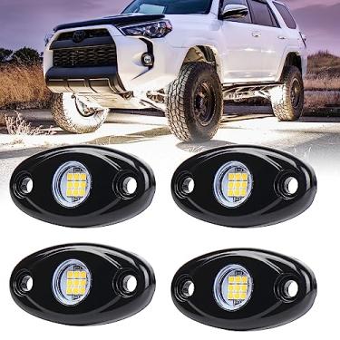 Imagem de VIVIPART Luzes de LED brancas à prova d'água neon sob a carroceria, luzes de poço compatíveis com caminhonetes Jeep off-road, carros, quadriciclos, UTV, SUV, barco