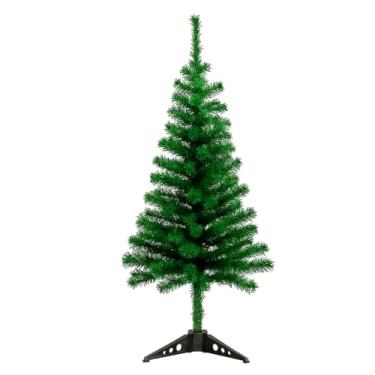 Imagem de Árvore de Natal Verde Decoração 90cm 80 Galhos PVC com Base Plástica Resistente (Verde)