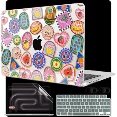 Imagem de MEEgoodo Capa para M4 MacBook Pro 14 polegadas 2024 2023 2021 A3112/A3401/A3185/A2918/A2992/A2779/A2442 M3 M2 M1 Pro/Max, capas rígidas para laptop compatíveis com MacBook Pro de 14 polegadas, frutas