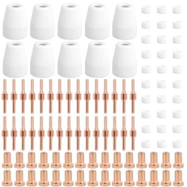 Imagem de LZVXTYM 100 peças de consumíveis de corte a plasma PT31, bicos de ponta de tocha de corte, acessórios reutilizáveis de cortador de plasma para máquina de corte