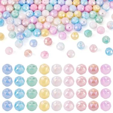 Imagem de Magibeads 135 peças de contas de vidro de 7 mm banhadas a cor AB 9 cores claras kit de contas redondas para colar faça você mesmo, pulseira, brinco, artesanato, chaveiro, sinos de vento, decoração de