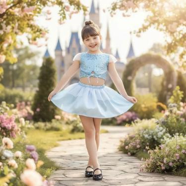 Imagem de Fantasia Da Princesa Cinderela Cropped C/ Saia Festas