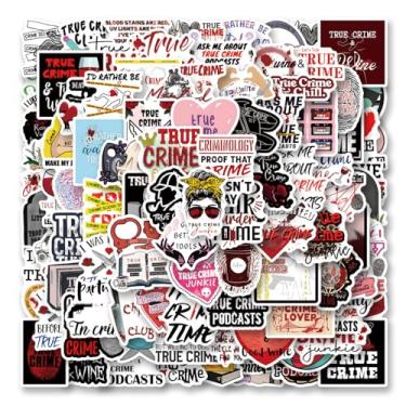 Imagem de 128pcs True Crime Aesthetic Sticker, Cute Cartoon Vinyl Waterproof Stickers for Water Bottle,Skateboard,Laptop,Phone,Journaling,Scrapbooking Decals for Kids Teens Adults for Party Supply Decor