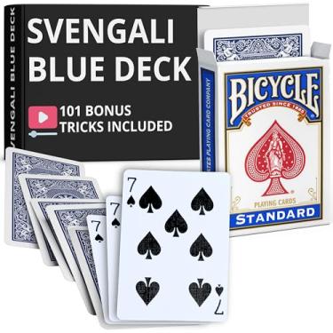 Imagem de Ted's Sterling Magic Precision Blue Rider Back Bicycle Svengali Deck with Instructions for 100+ Tricks (7 of Spades)