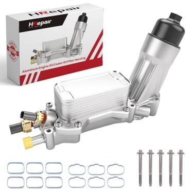Imagem de HRepair Refrigerador de óleo de motor de alumínio 3.6 serve para Jeep Dodge Chrysler Ram 3.6L V6 2017-2018 Substituição do conjunto do filtro de óleo 926-959 928-876 68310865AB