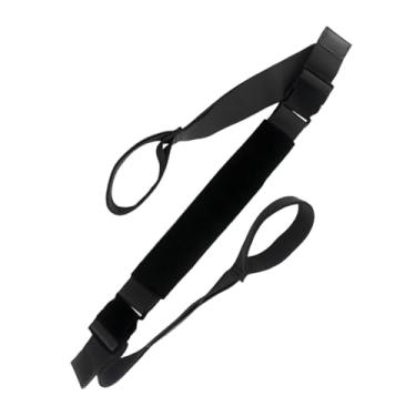 Imagem de KiBcsLic Cinta de ioga, cinta de alongamento de ioga, fitness premium, equipamento portátil para exercícios de dança, academia profissional, cinto de maca de, Preto