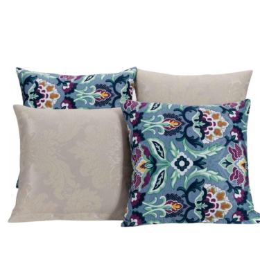 Imagem de Capa Almofada Estampada Jacquard Decorativas com Ziper 4 unidades