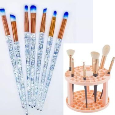Imagem de Kit de Pincéis de Maquiagem De 7 Peças Com Suporte Organizador De Pinc