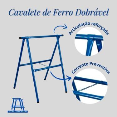 Imagem de 2 kit Cavaletes De Ferro Dobrável praticidade para suas atividades - C