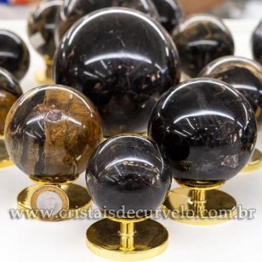 Imagem de 01 Kg Esfera Bola Onix Preto Comum - Pedra Natural para Atacado - Paco