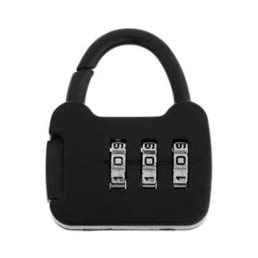 Imagem de Cadeado com Senha 3 Dígitos Retangular– Proteção Armários Malas Maletas – Antifurto Compacto Seguro Durável (Preto)