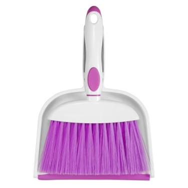 Imagem de NACENA Conjunto de frigideira e escova pequena, conjunto de mini vassoura e pá de lixo, conjunto de vassoura de mão pequena e escova com dentes para limpeza doméstica, gavetas, sofás, cuidados com