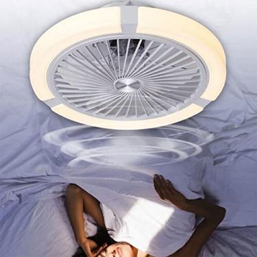 Imagem de Lustre regulável de 3 cores com ventilador elétrico, ventilador de inteligência, luz de teto LED com luzes, ventilador de teto moderno, luz de teto, ventilador de arte de luxo, lâmpada de te
