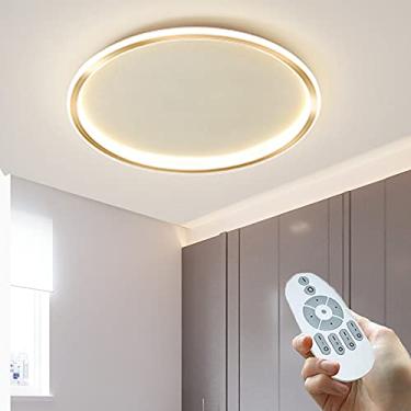 Imagem de Luminária de teto LED moderna Luminária de teto redonda Luminária de teto regulável 3000K-6500K com controle remoto Abajur de acrílico Iluminação de quarto infantil Quarto Sala de estar Cozi