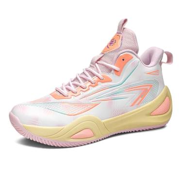 Imagem de Novetra Tênis de basquete masculino da moda, respirável, antiderrapante, durável, leve com suporte arco, tênis para quadra interna e externa(Pink-,38 BR)