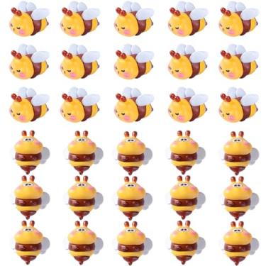 Imagem de AKV Mini abelhas de resina, mini abelhas fofas para artesanato, casas de bonecas, jardim, festa de aniversário, estatueta de desenho animado de pequenas abelhas para decoração de painel de carro