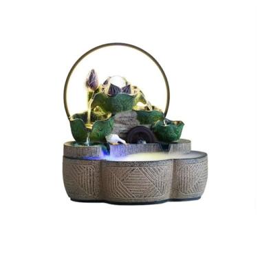 Imagem de hezhuhe2258 Decoração de mesa, fonte de água, fontes de mesa para meditação, relaxamento, decoração de escritório em casa