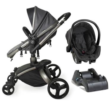 Imagem de Carrinho de Bebê Vulkan 3 em 1 Berço Passeio Moisés com Bebê Conforto Cocoon Travel System TRIO Reclinável 0 a 15 Kg Cinza com Base para Carro
