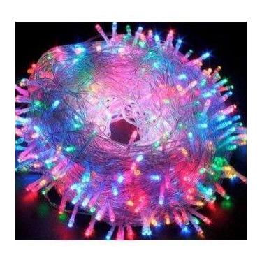Imagem de Kit 2 pisca pisca de natal decoratico de 100 leds 9 metros - oem, AZUL