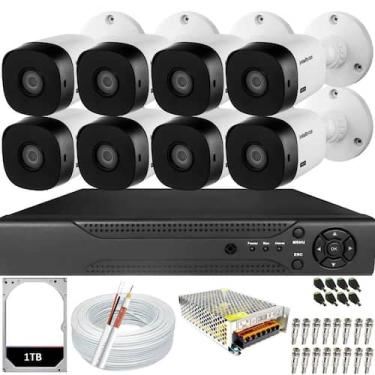 Imagem de Kit 8 Câmeras Intelbras Vhd 1220b 20m Dvr 8 Canais Alta Performance Hd